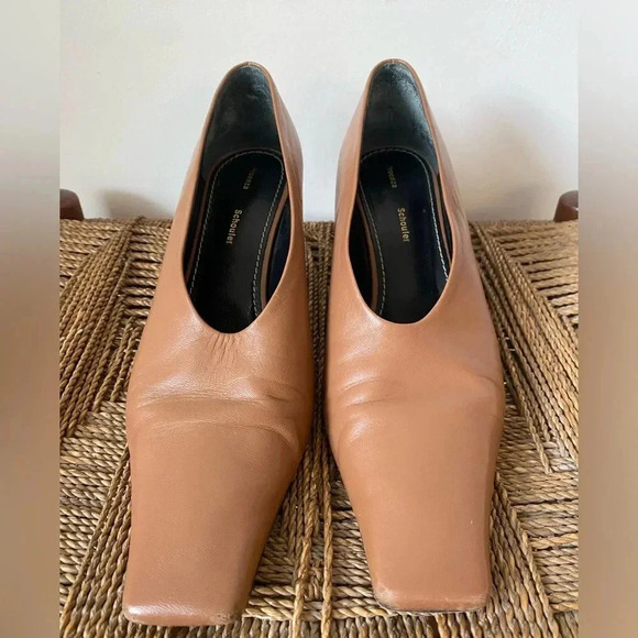 Proenza Schouler Heels Women’s 39 Kristie Leather Pumps in Brown Square Toe - Picture 5 of 13